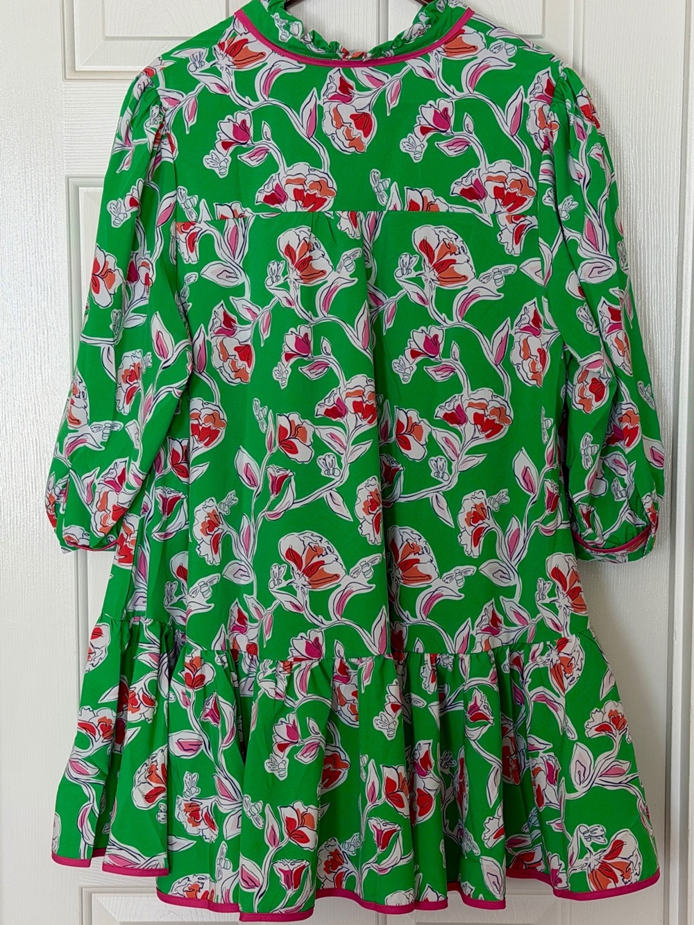 Mary Square Naomi Pretty Petals Green Floral Ruffle Mini Dress 2X NWT - Picture 8 of 13